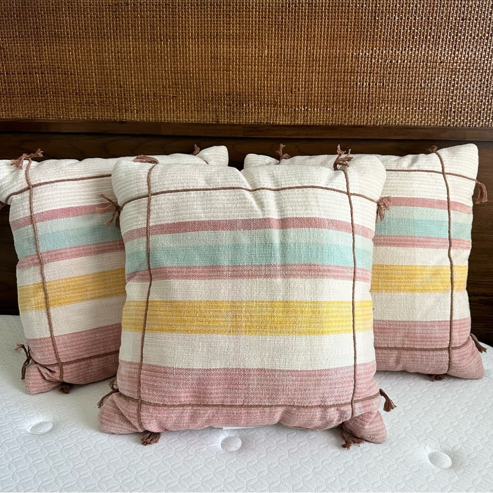 Threshold 18”x18” Colorful Decorative 3 Pillows